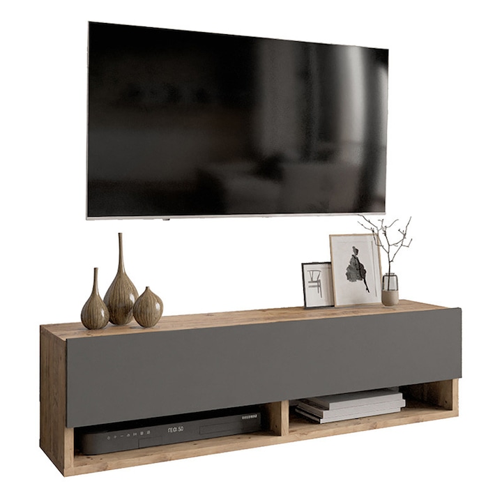 ТВ шкаф Pako Word, Mandra, Сив, 100x31.5x29 см
