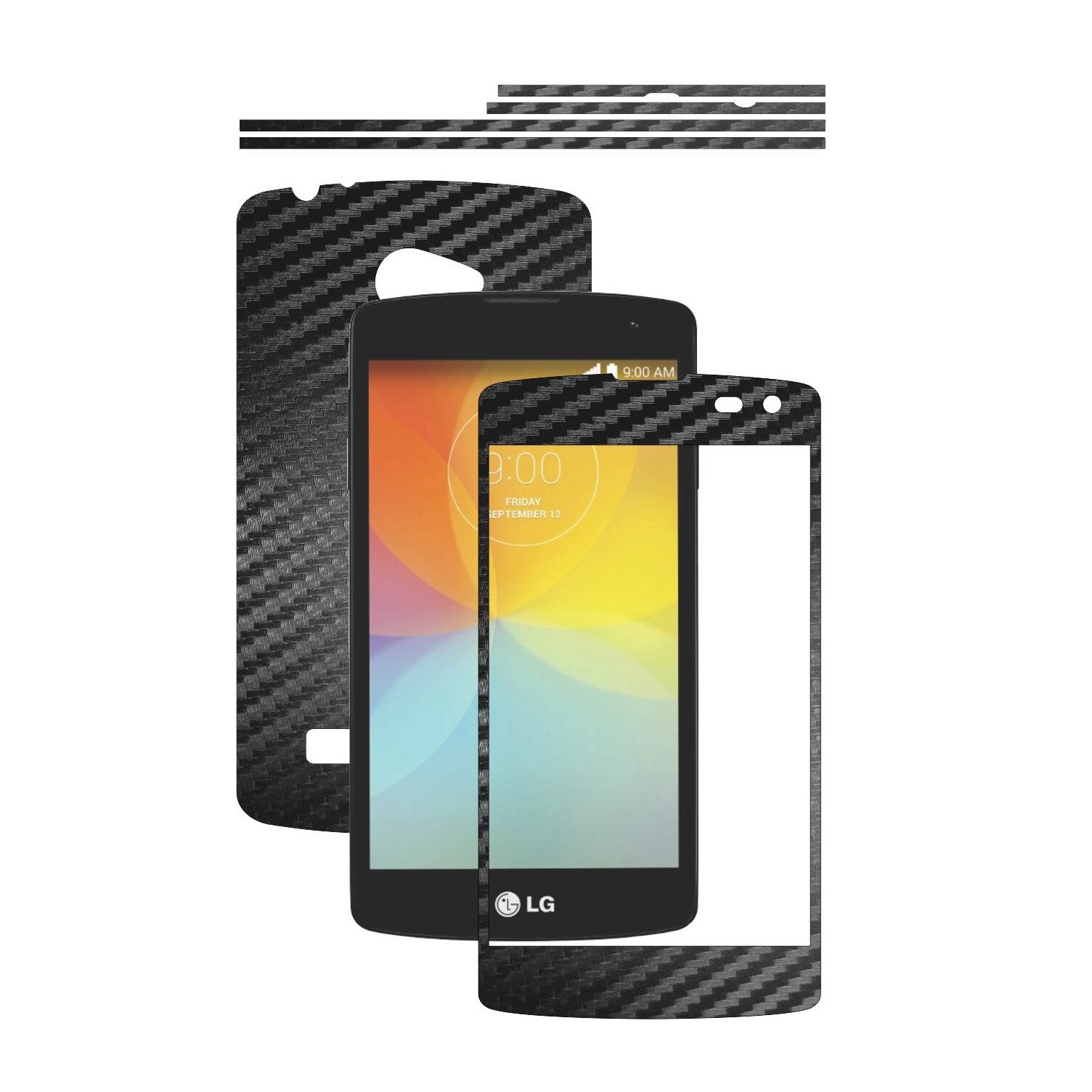 Folie de protectie Carbon Skinz, Husa de tip Skin Adeziv pentru Carcasa, Carbon Negru dedicata LG F60