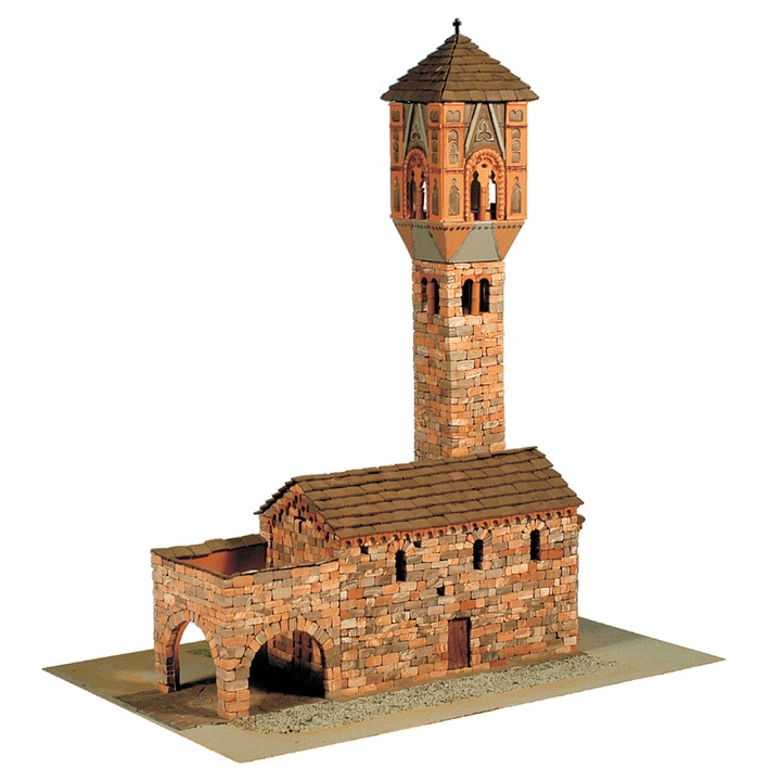 Църква Domus kits Романика 15, Макет с истински тухли, Sta. Maria Magdalena, Многоцветна