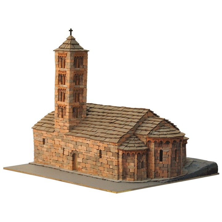 Църква Domus kits Романика 26, Макет с истински тухли, Stа. Maria de Taull, Многоцветна