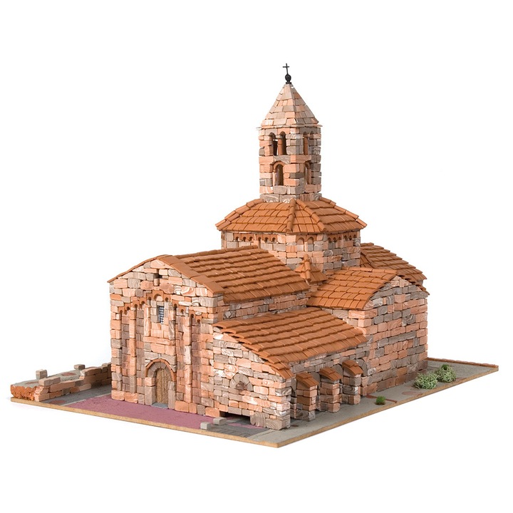 Църква Domus kits Романика 7, Макет с истински тухли, Sta. Maria d´Egara, Многоцветна