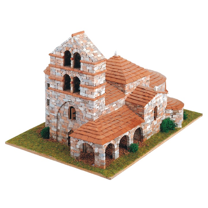 Църква Domus kits Романика 10, Макет с истински тухли, St. Salvador de Cantamuda, Многоцветна