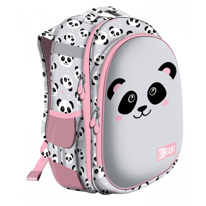 Ghiozdan Majewski, St Right HB01, 2 compartimente, Panda Grey