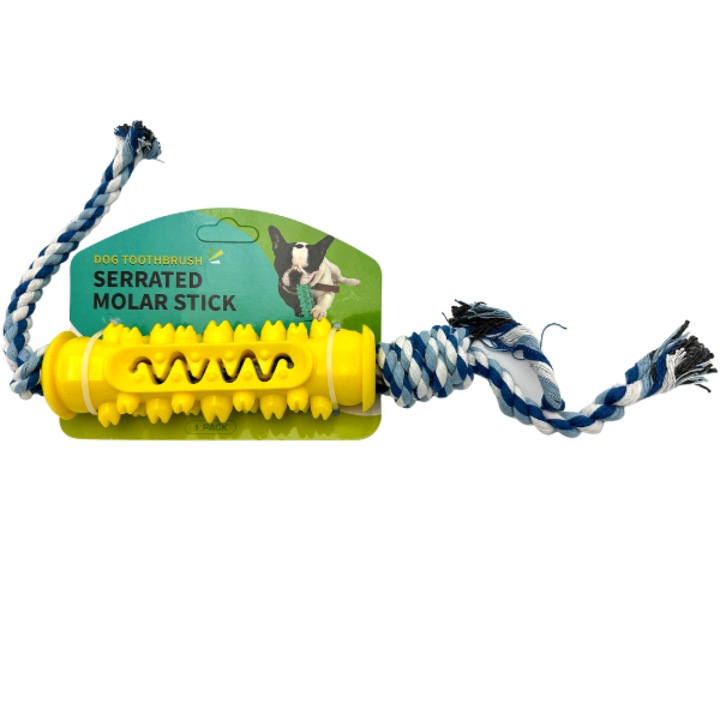 Kutyajáték kisállat kamat szaggatott kisállatfogas játék kötéllel sárga, 42x5cm, többszínű