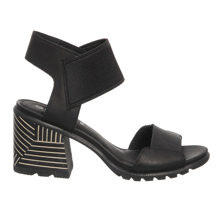 Sandale Dama, SOREL Nadia Black, Piele Naturala ZLN 0809, Negru, Negru