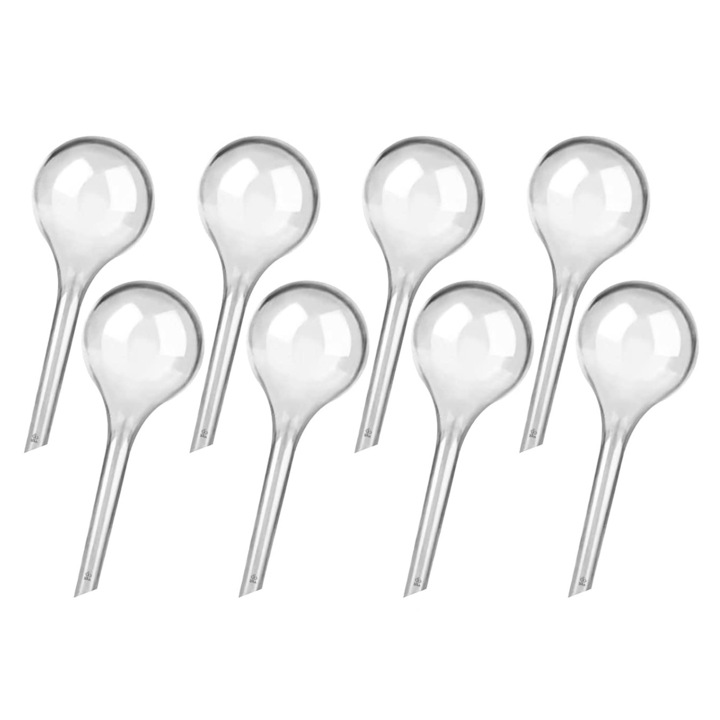 Set irigatorare automata pentru plante si flori in ghiveci, Zola®, 8 bile x 280 ml, transparente