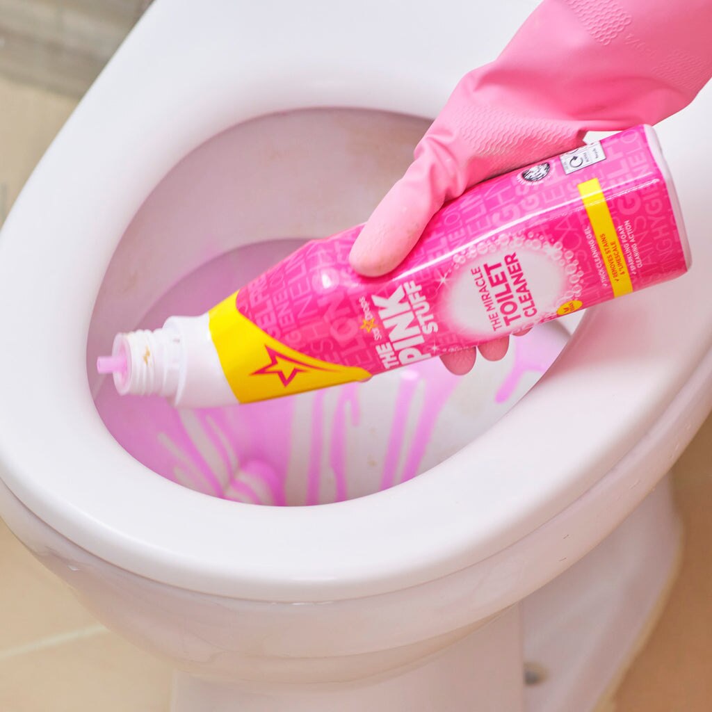 The Pink Stuff habosító por WC csésze tisztításához, 3 x 100 g, és The Pink  Stuff Toilet Cleaner Mosószer WC csészéhez, 750 ml 
