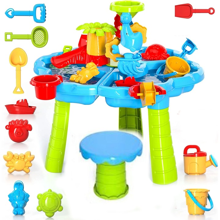 Masuta de joaca Rovo 9125 pentru apa si nisip, accesorii incluse