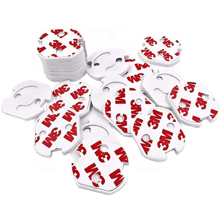 Set 10 protectii priza, Zenai, anti curentare bebelusi, copii, adeziv 3M, Alb