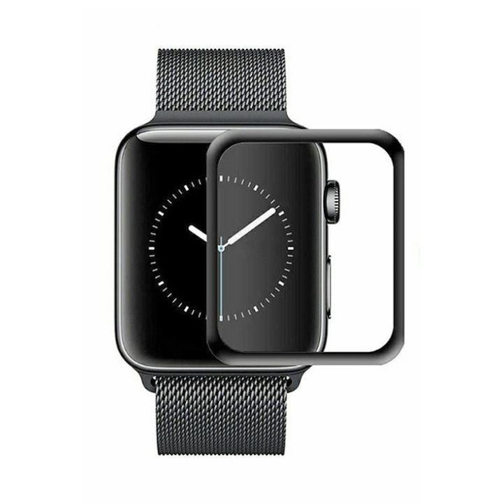 Edzett üveg védőfólia Apple Watchhoz 40 mm, átlátszó fekete