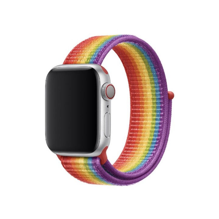 Автентична многоцветна текстилна каишка за Apple Watch, 42-44 мм