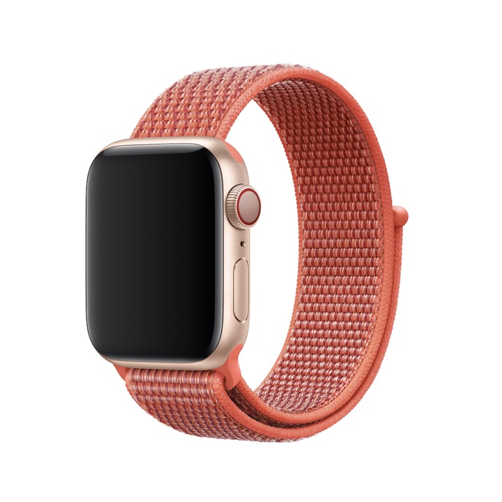 Автентична текстилна каишка с оранжеви нюанси за Apple Watch 38-40 мм