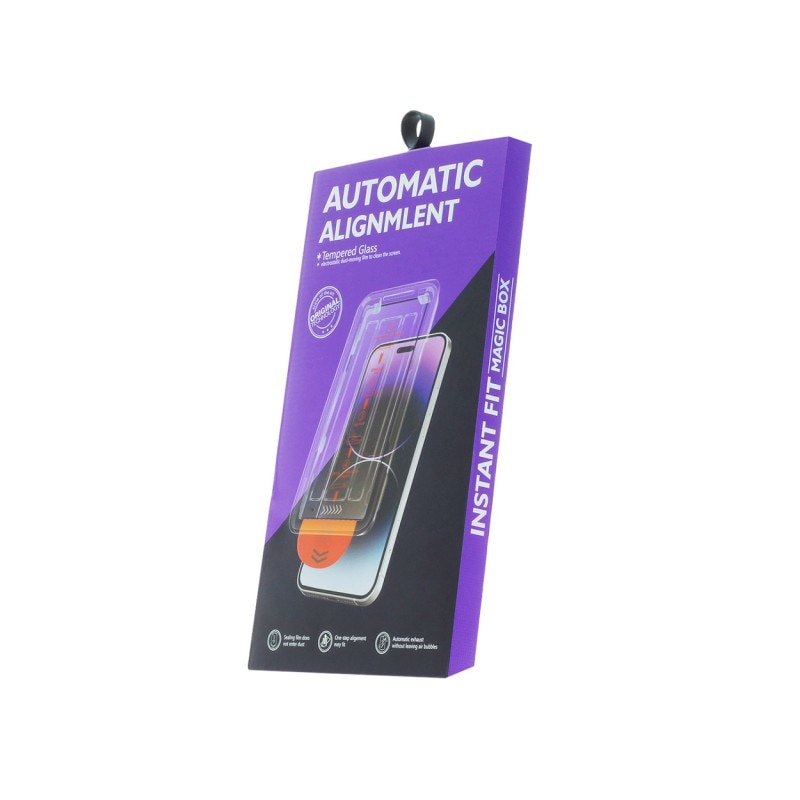 Folie Sticla Securizata Upzz Tool 9D Compatibila Cu iPhone 14 Plus, Aplicator Inclus, Privacy - AntiSpy
