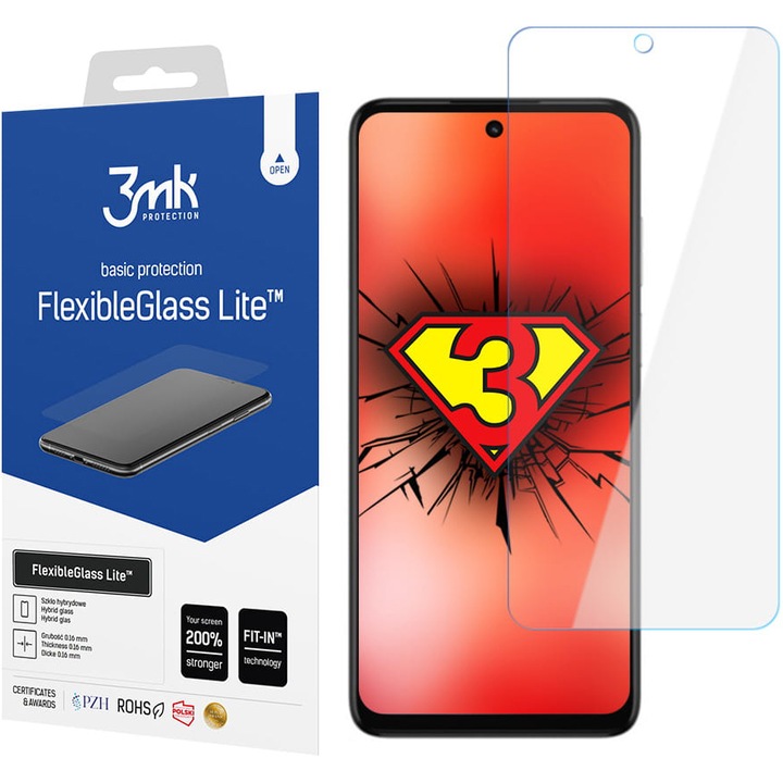 Протектор за екран 3MK, За Motorola Moto G32, Гъвкаво стъкло, Пълно лепило