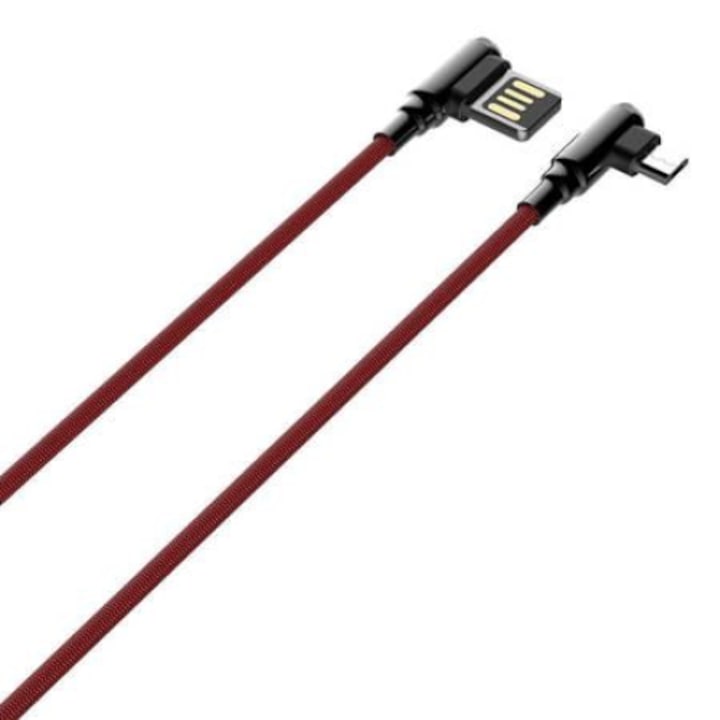 LDNIO LS421 USB-A - Micro USB kábel 2.4A 1m piros-fekete (5905316143258) (LS421 micro)