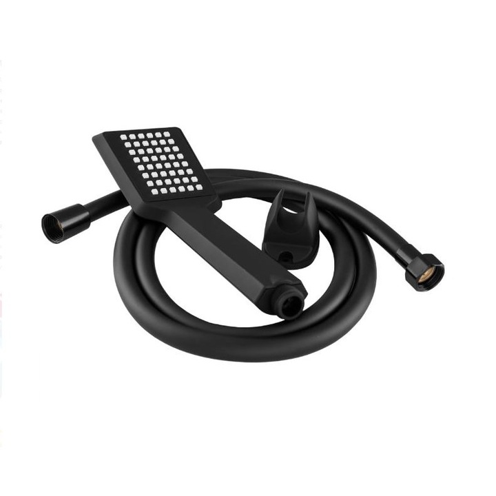 Set de dus, PVC, 1 functie, negru mat