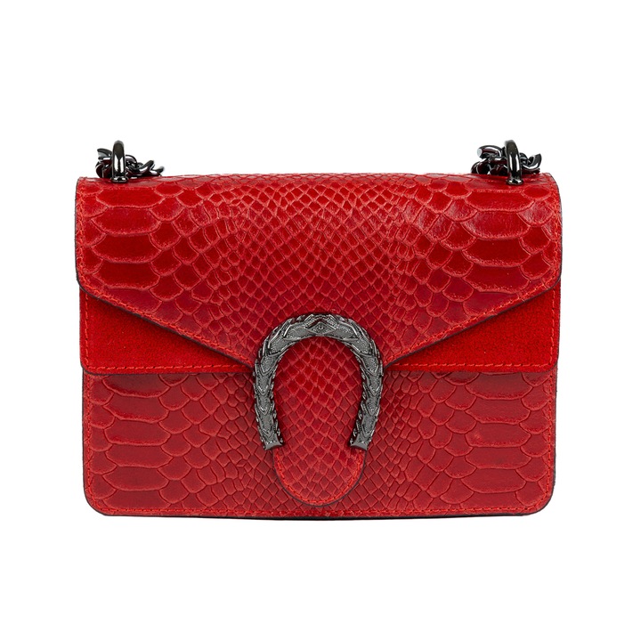 Női táska, bőr, Toro Nero, Dalia kicsi, piros