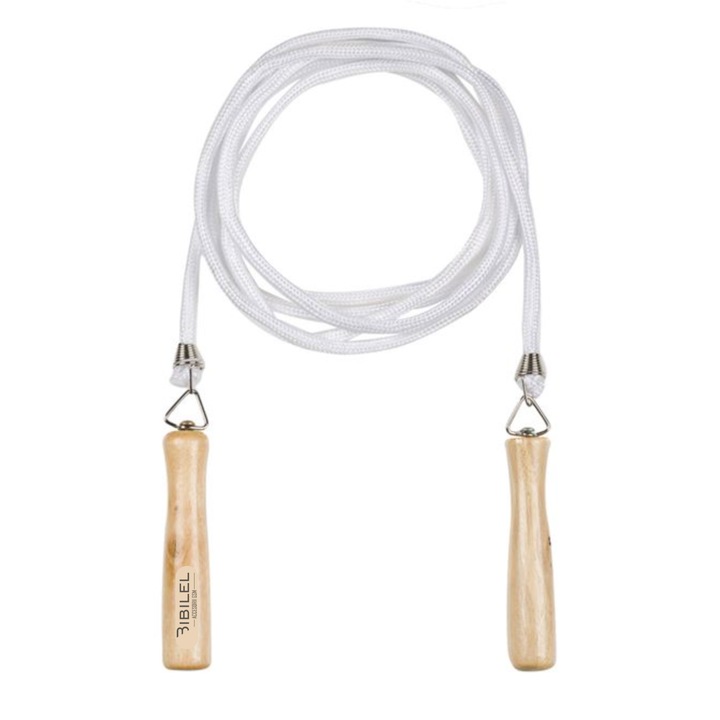 Coarda de sarit pentru antrenamentul CrossFit, dotata cu manere ergonomice din lemn si avnd o lungime de 2.8 metri