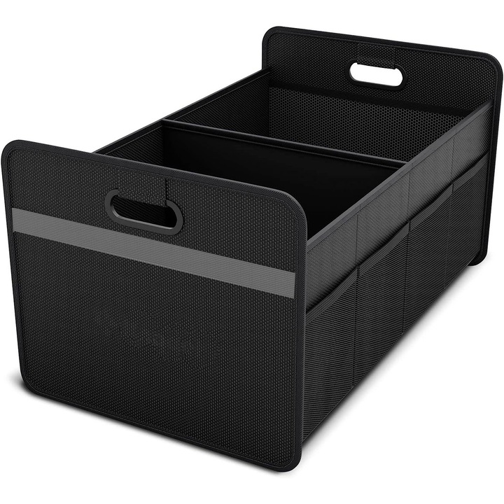 Organizator portbagaj auto, Oricean, geanta multifunctionala, pliabil, 2 compartimente, Negru, 55 X 33.5 X 30cm