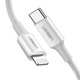 Cablu Ugreen MFi USB Type C - Lightning 3A 0.25m fehér (US171)