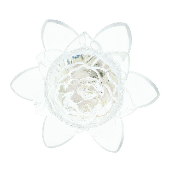 Lampa de veghe cu buton de pornire/oprire si design inspirat de flori, conferind o iluminare multicolora