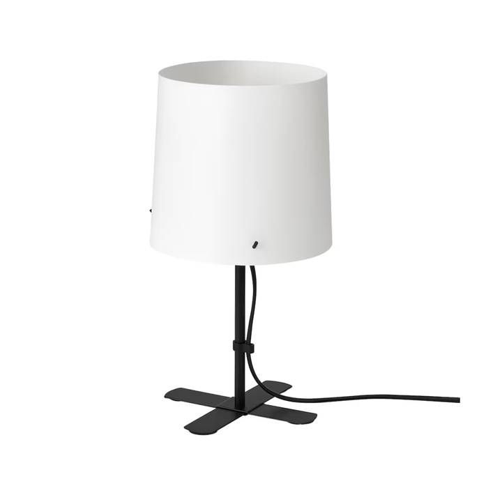 Veioza Autentic compacta de 31 cm, prevazuta cu mufa E14 si disponibila in Alb/Negru