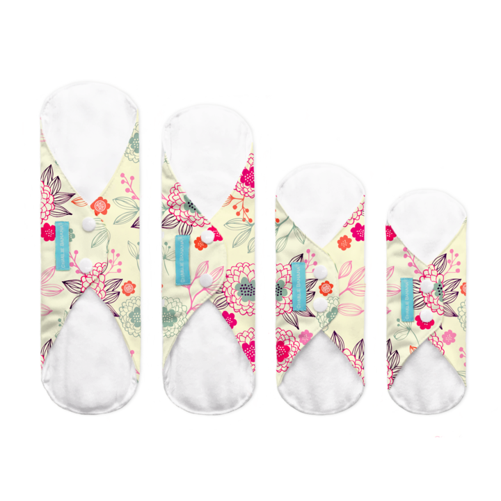 Set 4 absorbante menstruale lavabile, Charlie Banana Peony Blossom