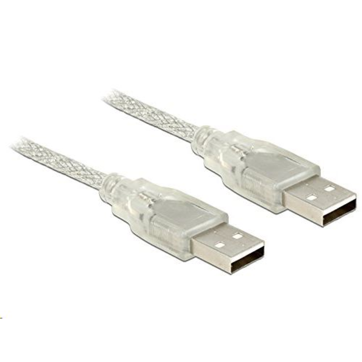 Delock 83887 USB 2.0 A > USB 2.0 A összekötő kábel, 1 m, áttetsző (83887)