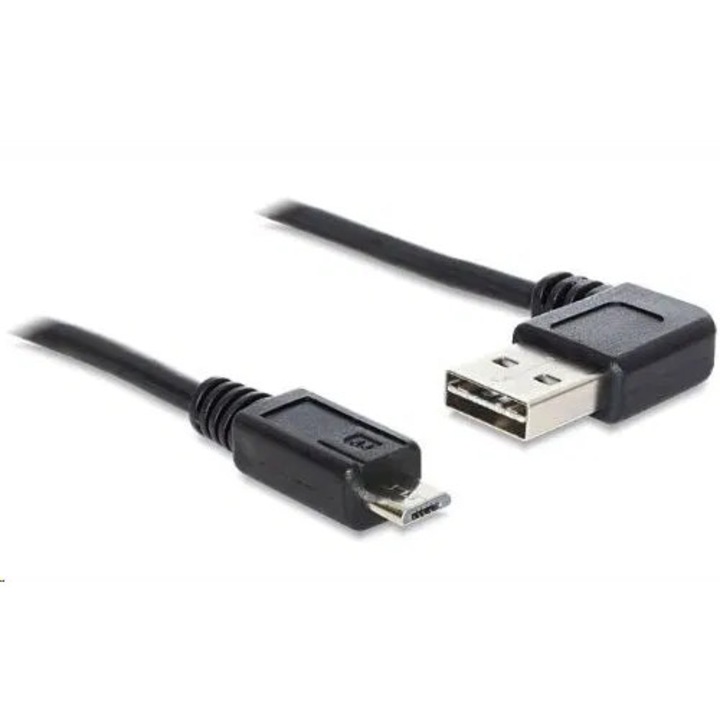 Delock 83384 EASY-USB 2.0 -A apa hajlított bal / jobb > USB 2.0 micro-B apa kábel, 3 m (83384)