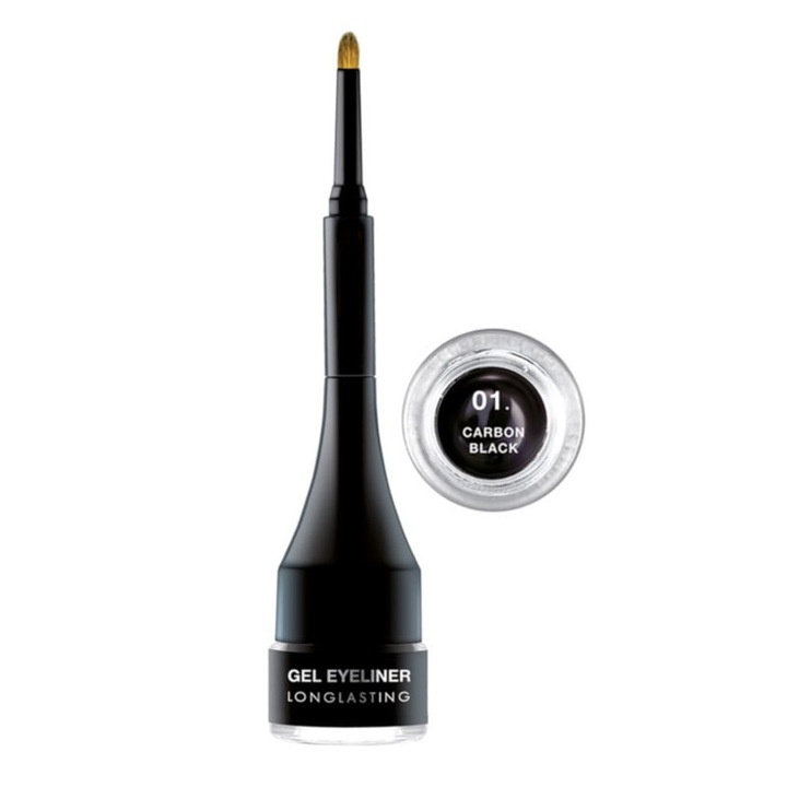 Водоустойчива очна линия, Pierre Rene, 2,5 ml, 01 Carbon Black