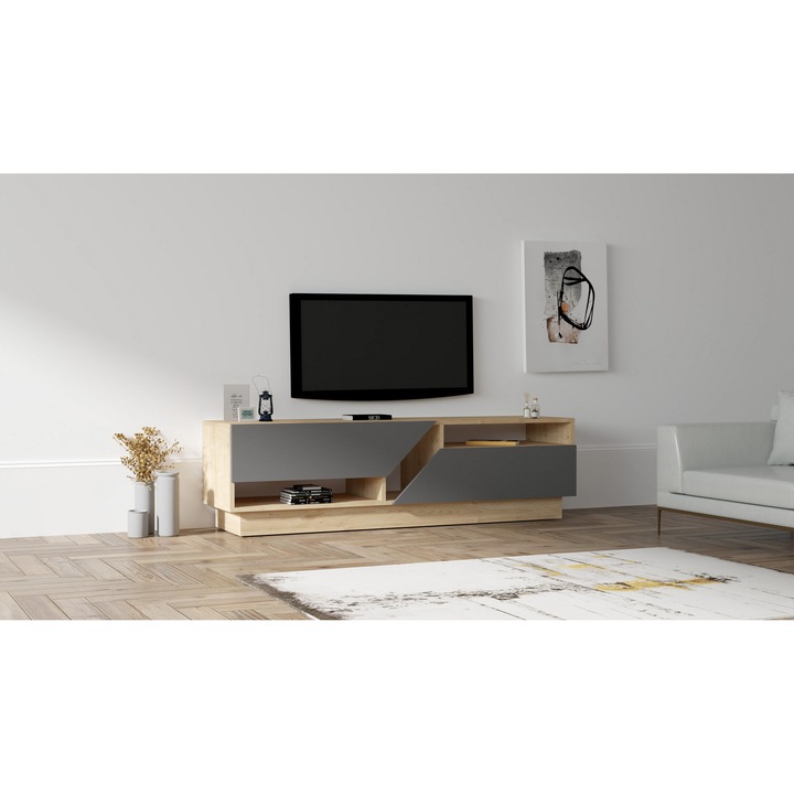 Comoda TV, Yaprak, Natural, 160 x 45 x 40 cm