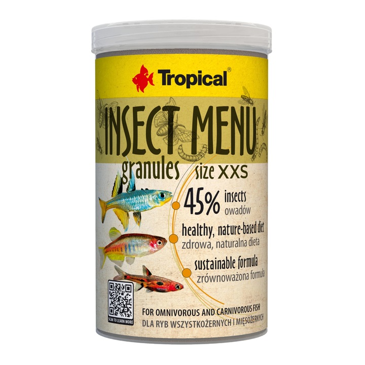 Гранули, Тропически, Меню за насекоми Размер xxs 1000ml-640g