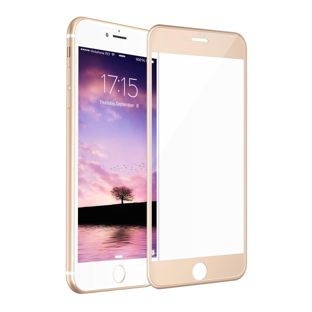Folie din sticla 3D full size EuroCELL pentru iPhone 7/8, auriu