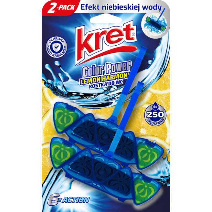 WC-frissítő, Kret, Citrom illat, 2x40 g