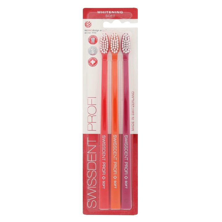 3 db fogasgyűrű készlet, Swissdent, Gentle, Red\Orange\Pink