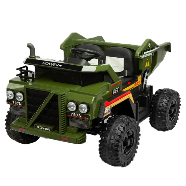 Elektromos billenőkocsi távirányítóval Tank Toyz TK122, zöld