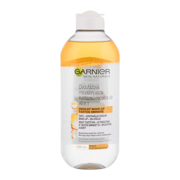 Двуфазна мицеларна вода All in 1, Garnier, 400 ml, за суха кожа