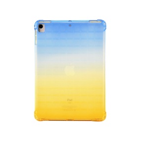 Husa de protectie pentru tableta, compatibila cu Apple iPad 10.2" 2019/2020, model cu gradient, din silicon, cu margini intarite, Multicolor