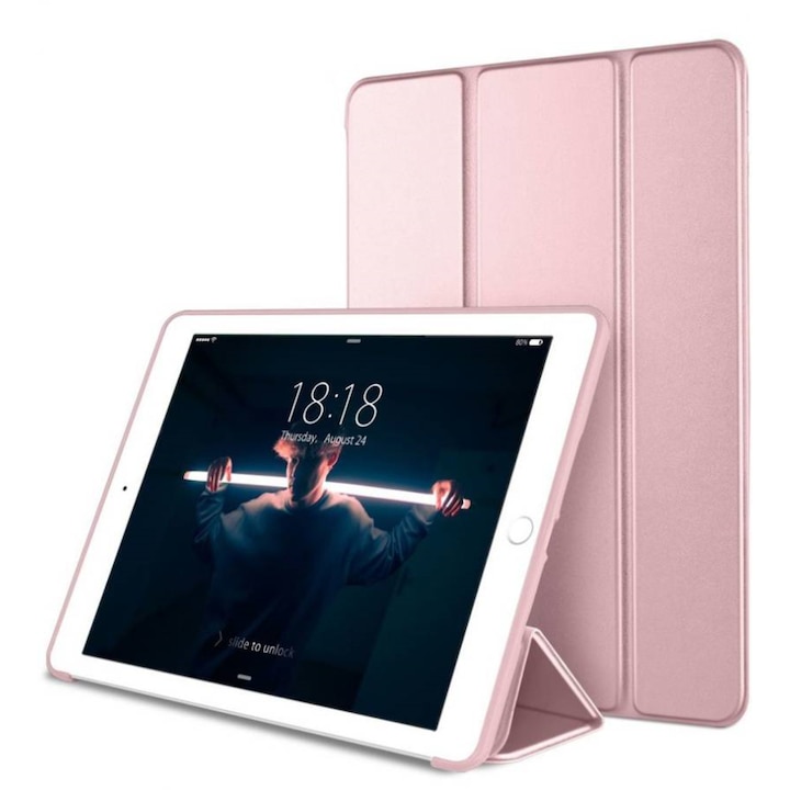Védje iPad 9,7 hüvelykes 2017/2018-as iPadjét a rózsaszín ökológiai bőrből készült flip borítóval