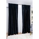 Set Harnicuta 2 Draperii din Catifea Neagra 2 x L 250cm x H 250cm cu Rejansa