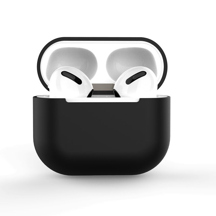 Airpods 1/2 tartó: AirPods 1/2 tartó - fekete szilikon