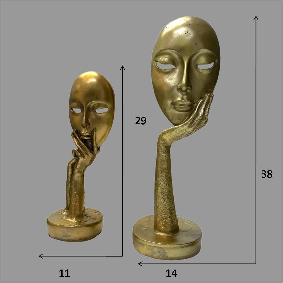 Decoratiune home Thinker, set din 2 piese, gold - eMAG.ro