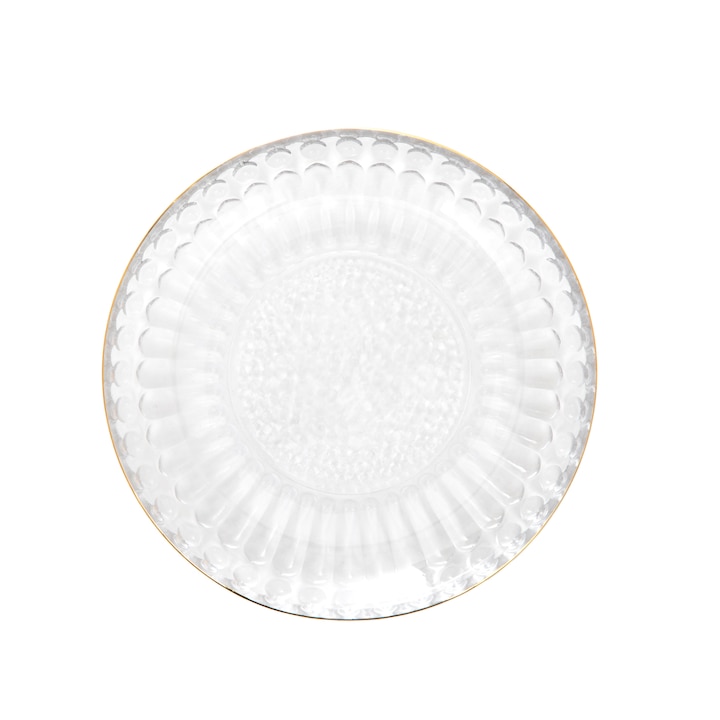 Чиния със златен ръб, Homla, Стъкло, 15 см, Прозрачно