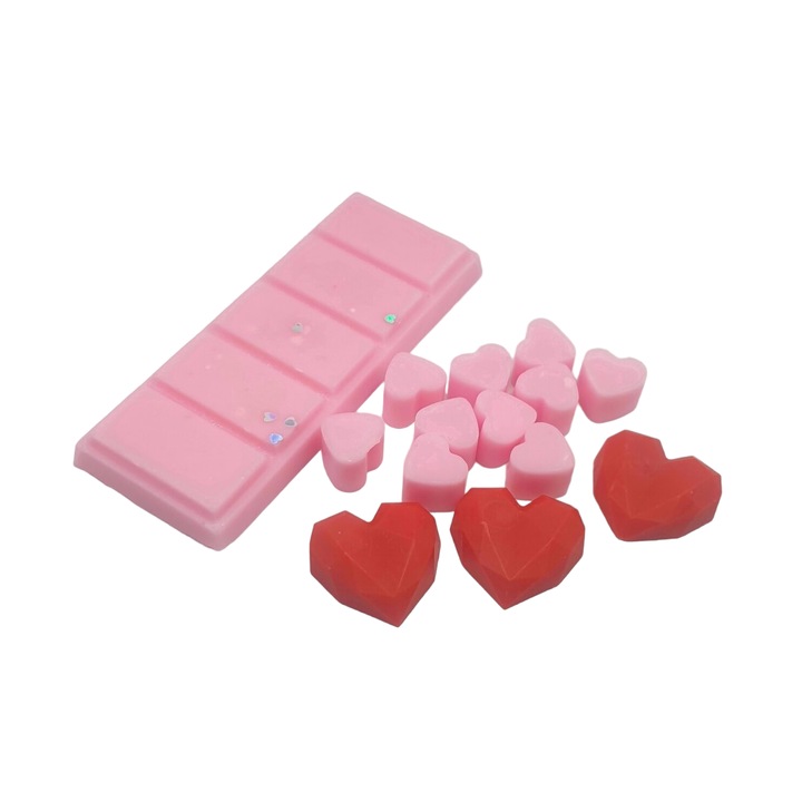 Комплект с ароматен соев восък - топящи се сърца