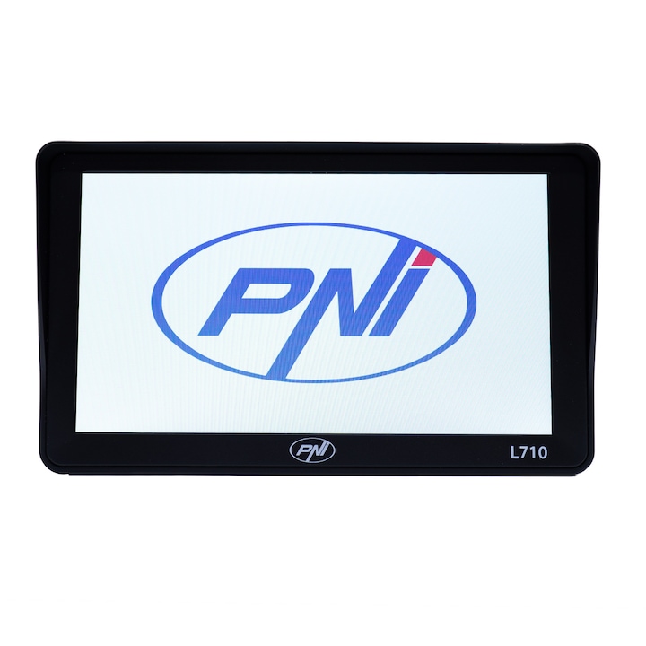 PNI L710 GPS navigációs rendszer napellenzővel, 7" kijelző, 800 MHz, 256MB DDR, 16GB belső memória, FM adó, két automatikus adagolóval
