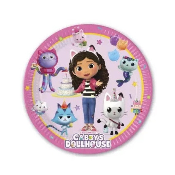 Set 8 Farfurii Petrecere 23cm Gabby's Dollhouse 95755