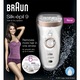 Epilator Braun Silk-epil 9561 Wet & Dry, 40 Pensete, Acumulator, 6 Accesorii, 2 Viteze, Alb/Auriu