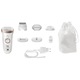 Epilator Braun Silk-epil 9561 Wet & Dry, 40 Pensete, Acumulator, 6 Accesorii, 2 Viteze, Alb/Auriu
