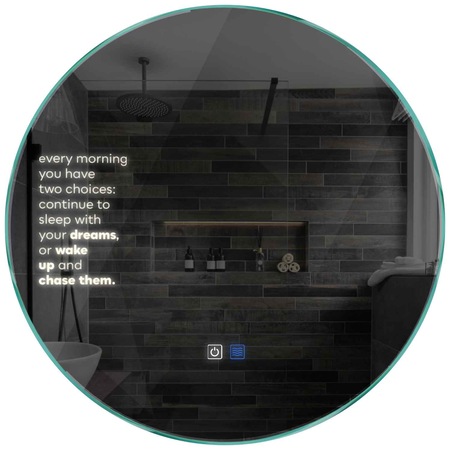 Oglinda LED Rotunda 50 cm diametru, cu butoane touch si dezaburire pentru baie sau dormitor cu lumina LED Neutra, Reyze Gama Motivated Model LED 2