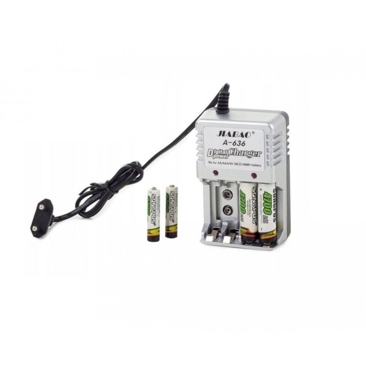 Incarcator Jiabao A-636 AA, AAA si 9V NiCD-NiMH